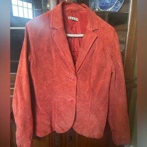 Women's Orange Suede Jacket